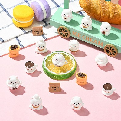 40Pcs 8 Styles Resin Display Decoration AJEW-CJ0001-84-1