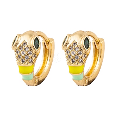 Brass Micro Pave Cubic Zirconia Earrings EJEW-E309-07G-1