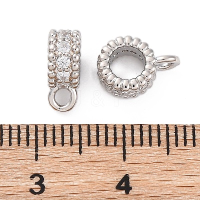 Brass Micro Pave Cubic Zirconia Spacer Beads KK-Z084-04P-1