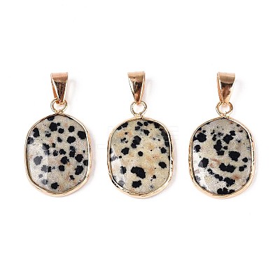 Natural Dalmatian Jasper Pendants G-N349-04F-G-1