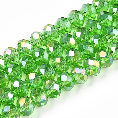 Electroplate Glass Beads Strands X-EGLA-A044-T6mm-B11-1