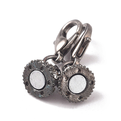 Alloy Rhinestone Magnetic Clasps ALRI-TAC0001-01B-1