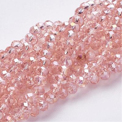 Electroplate Glass Beads Strands EGLA-D020-6x4mm-69-1