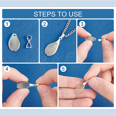 10Pcs 925 Sterling Silver Ice Pick Pinch Bails FIND-BC0003-83-1