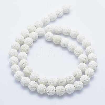 Synthetic Lava Rock Beads Strands G-F549-8mm-B14-1