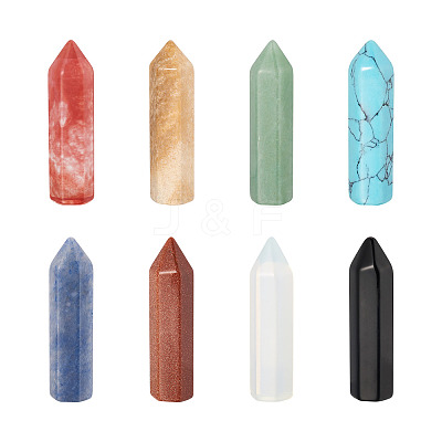 8Pcs 8 Style Natural Pointed Beads G-FW0001-26-1