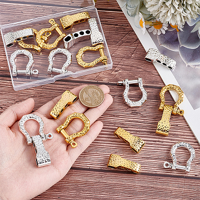 8 Bags 2 Colors Alloy Shackle Clasps FIND-UN0007-85-1