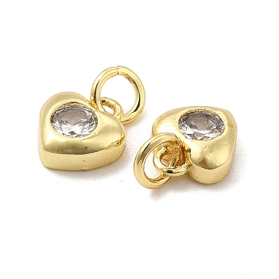 Brass Micro Pave Clear Cubic Zirconia Charms KK-E068-VB236-1