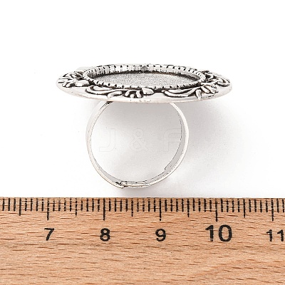Vintage Adjustable Iron Finger Ring Components Alloy Cabochon Bezel Settings X-PALLOY-O039-08AS-1
