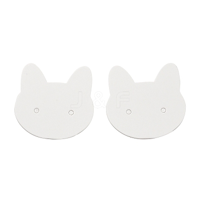100Pcs Cat Shaped Paper Earring Display Cards EDIS-M004-01B-1