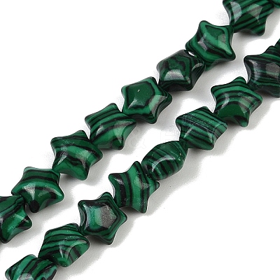 Synthetic Malachite Beads Strands G-Z080-A15-8mm-1