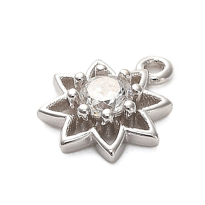 925 Sterling Silver Clear Cubic Zirconia 8-Pointed Star Charms STER-U009-06P-1
