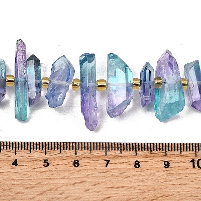 Electroplated Natural Quartz Crystal Beads Strands G-F800-D15-1