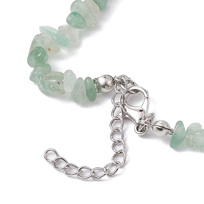 Natural Green Aventurine Chip Beaded Necklace NJEW-JN04615-14-1