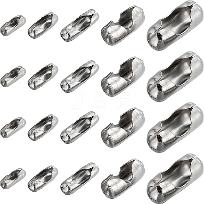 150Pcs 5 Styles 304 Stainless Steel Ball Chain Connectors STAS-SC0007-17-1