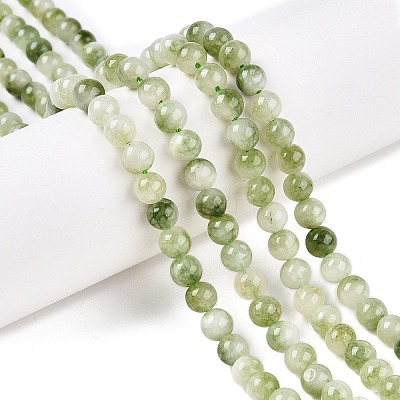 Dyed Natural White Jade Beads Strands X-G-T138-6mm-210-24-1