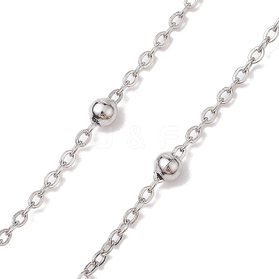 Flower Handmade Acrylic Imitation Pearl Beaded Link Chain AJEW-JB01208-02-1