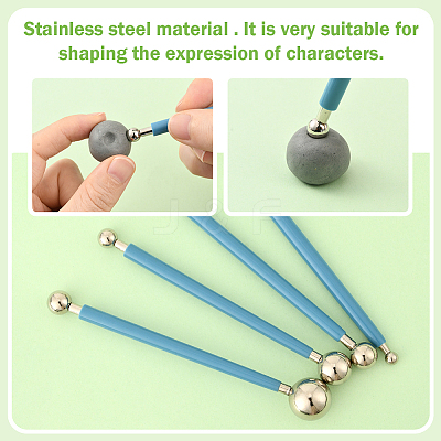 14Pcs 3 Styles Plastic & Wood Double Heads Modeling Clay Sculpting Tools Set TOOL-SP0003-22-1