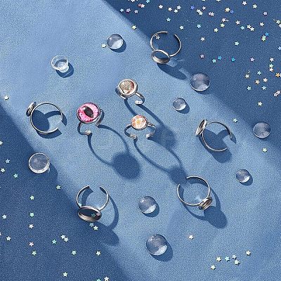 DIY Flat Round Cuff Ring Making Kit DIY-UN0003-46-1
