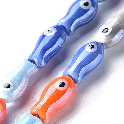 Handmade Porcelain Ceramic Beads Strands PORC-Q265-002-1