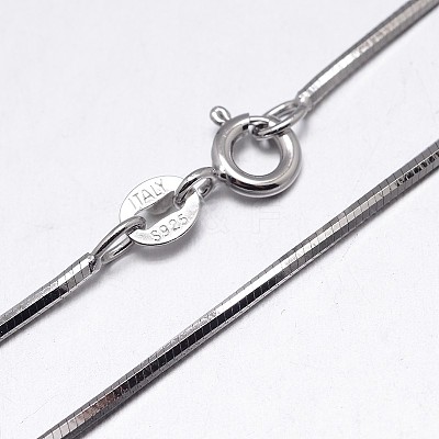 925 Sterling Silver Snake Chain Necklaces NJEW-M153-15B-18-1