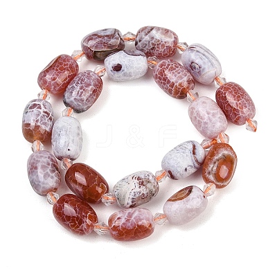 Natural Fire Crackle Agate Beads Strands G-K393-G02-12x16-1