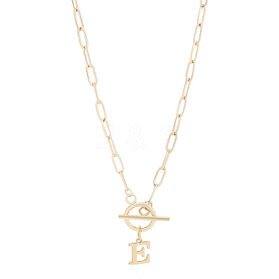 304 Stainless Steel Letter Pendant Necklaces NJEW-LP0001-52E-G-1