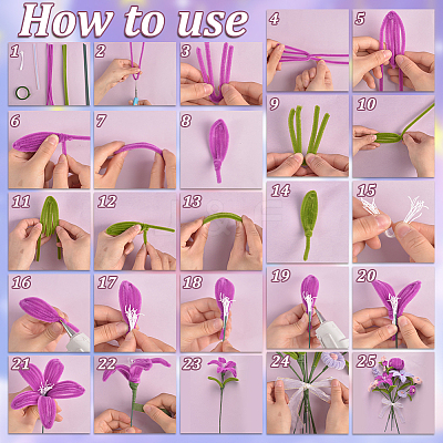 DIY Polyester Plush Sticks Kit DIY-GA0009-12A-1