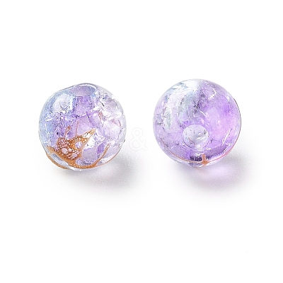 Transparent Crackle Acrylic Beads DACR-D300-01H-8mm-1