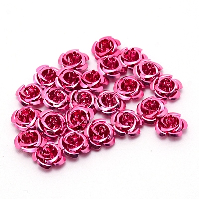 Aluminum Flower Beads FALUM-WH0001-01B-1