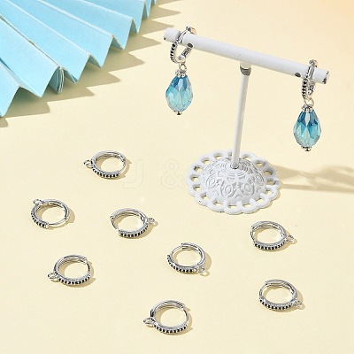 SHEGRACE Brass Micro Pave Clear Cubic Zirconia Hoop Earrings Findings XGR0154P-96P-1