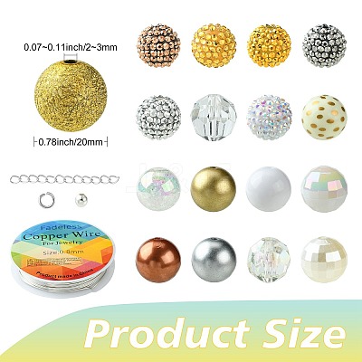 50 Pcs DIY Resin Rhinestone Graduated Beads Bracelets Making Kits DIY-CJ0002-47-1