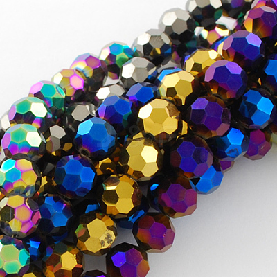 Electroplate Glass Bead Strands EGLA-R042-8mm-M-1