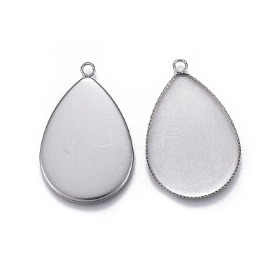 Tarnish Resistant 304 Stainless Steel Pendant Cabochon Settings STAS-P236-42P-1