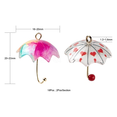 18Pcs 9 Style Printed Acrylic Pendants KY-LS0001-28-1