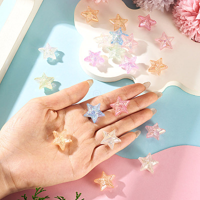 20Pcs UV Plating Transparent Acrylic Beads MACR-TA0002-79-1