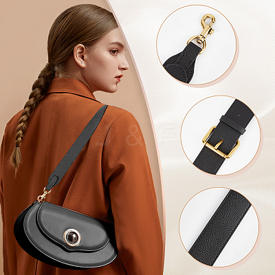 Adjustable Cowhide Bag Straps DIY-WH0304-694B-1