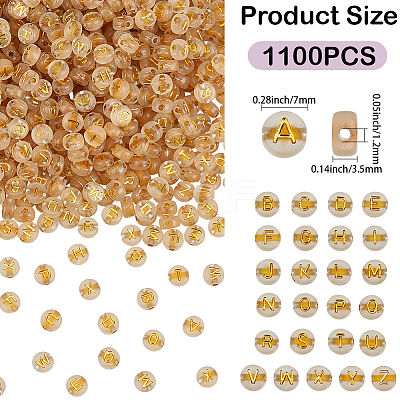 1100Pcs Luminous Acrylic Beads MACR-PA0001-83-1