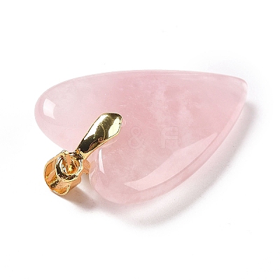 Natural Rose Quartz Pendants X-G-E570-01G-06-1