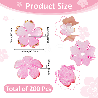 200Pcs Acrylic Beads Caps OACR-FH0001-059-1
