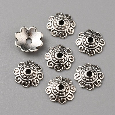 Tibetan Style Alloy Bead Caps FIND-WH0116-06B-AS-1