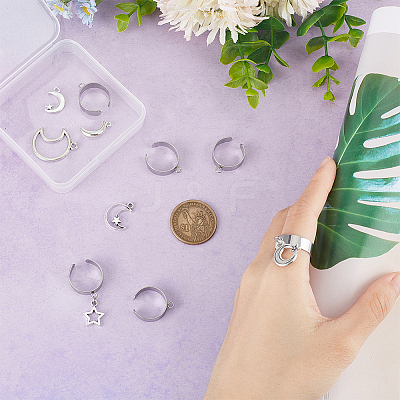DIY Charms Cuff Ring Making Kit DIY-UN0004-86-1
