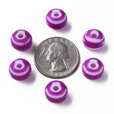 Opaque Striped Acrylic Beads MACR-S373-27A-02-1
