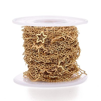 PVD Vacuum Plating 304 Stainless Steel Moon and Star Link Chains CHS-E006-10G-1