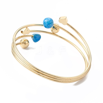 Brass Cuff Bangles BJEW-A134-01G-03-1