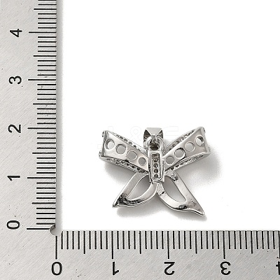 Rack Plating Brass Micro Pave Clear Cubic Zirconia Pendants KK-R158-06P-1