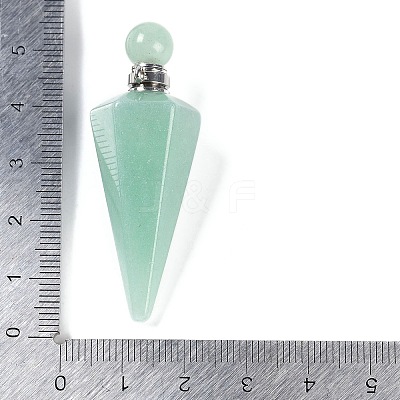 Natural Green Aventurine Faceted Cone Openable Perfume Bottle Big Pendants G-L524-18P-13-1