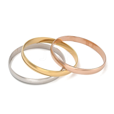 Fashion 201 Stainless Steel Bangle Sets BJEW-L664-019-02-1-1