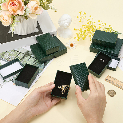 15Pcs Rhombus Textured Cardboard Jewelry Boxes CBOX-DJ0001-03B-1