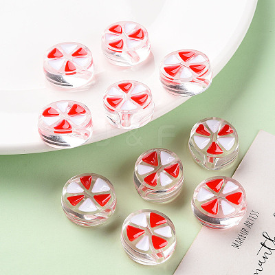 Transparent Enamel Acrylic Beads X-TACR-S155-005F-1